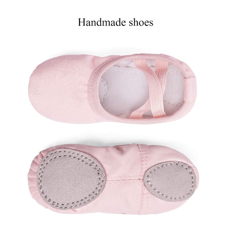 Stelle Canvas Ballet Shoes Toddler Girls Ballet Slippers No-Tie Boys Dance Shoes(Ballet Pink,13ML) - Image 4
